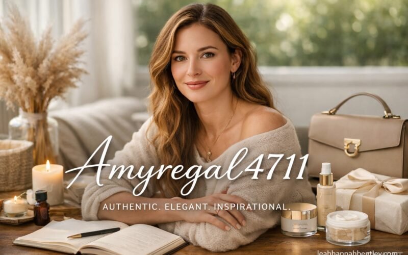 Amyregal4711 authentic digital creator showcasing elegant lifestyle brand products and calming content creation workspace in 2026
