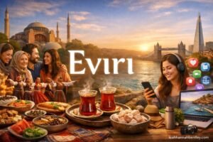 Traditional Turkish family gathering showcasing evırı cultural unity with shared meals and community bonds